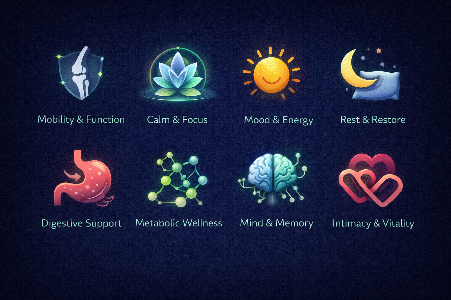 Eight wellness profile icons