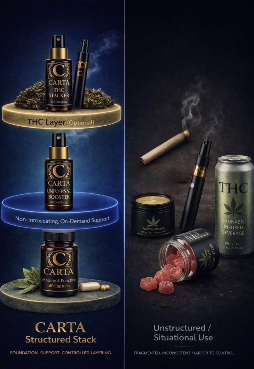 Structured stack versus situational use