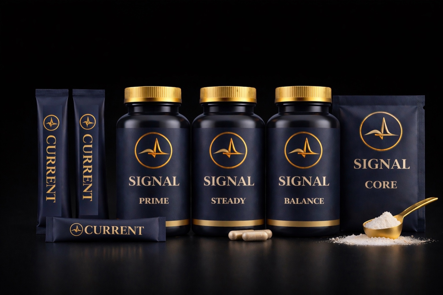 SIGNAL product lineup including Current, Prime, Steady, Balance, and Core